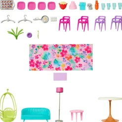 Barbie 2022 Malibu Dukkehus 115x60cm m/ 2 etasjer og 6 lekerom