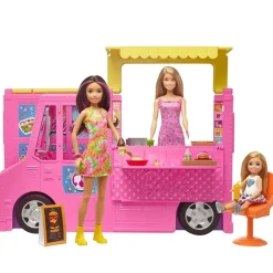 Barbie Bil - Fresh 'n' Fun Matbil med 3 dukker og over 30 tilbehør