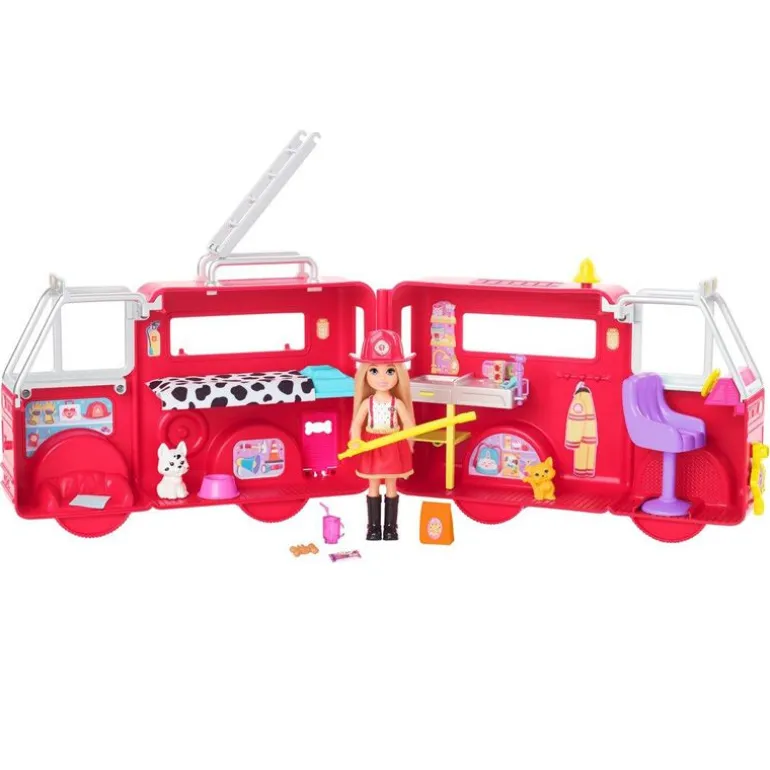 Barbie Club Chelsea - Can Be Lekesett - Brannbil med dukke og tilbehør