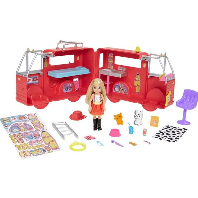 Barbie Club Chelsea - Can Be Lekesett - Brannbil med dukke og tilbehør