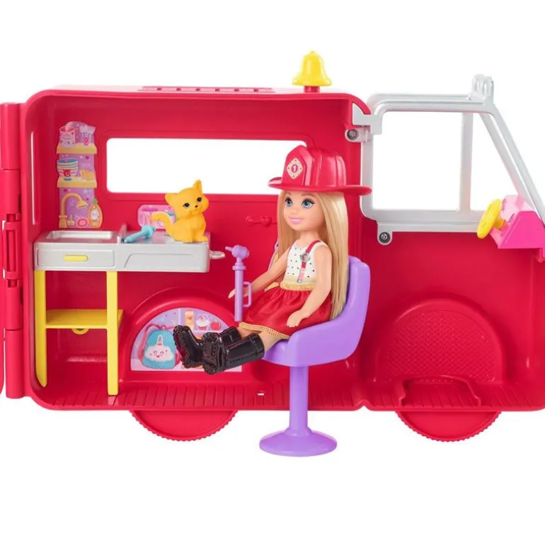 Barbie Club Chelsea - Can Be Lekesett - Brannbil med dukke og tilbehør