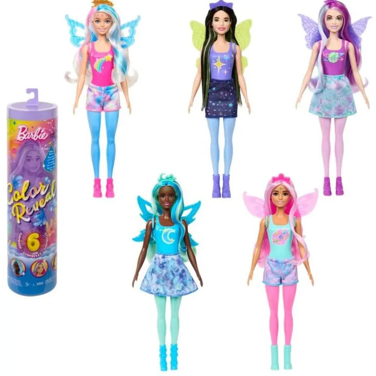 Barbie Color Reveal Dukke m/ 6 overraskelser - Rainbow Galaxy