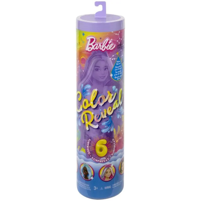 Barbie Color Reveal Dukke m/ 6 overraskelser - Rainbow Galaxy