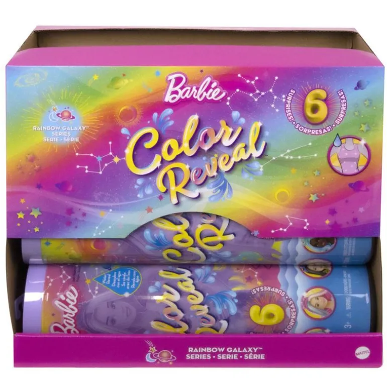 Barbie Color Reveal Dukke m/ 6 overraskelser - Rainbow Galaxy