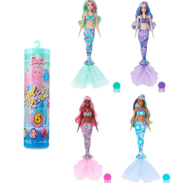 Barbie Color Reveal Dukke m/ 6 overraskelser - Deep Sea Mermaids