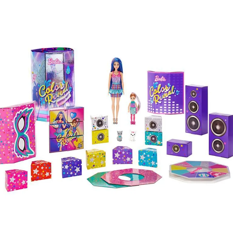 Barbie Color Reveal Surprise Party med 2 dukker og 50 overraskelser