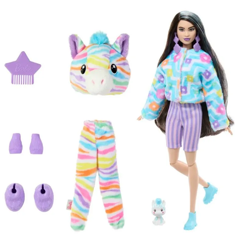 Barbie Cutie Reveal Color Dreams Dukke m/ 10 overraskelser - Sebra