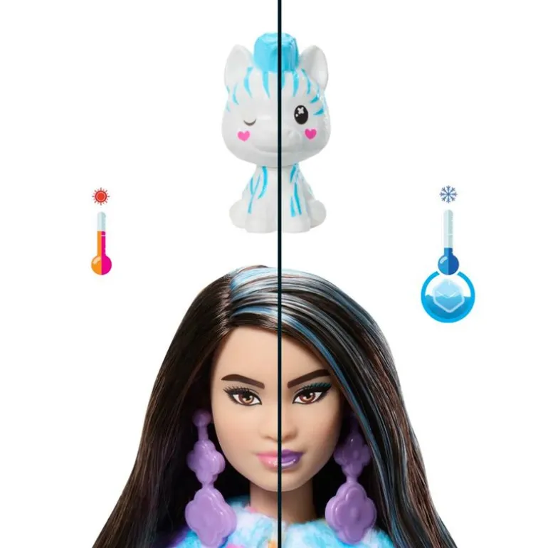 Barbie Cutie Reveal Color Dreams Dukke m/ 10 overraskelser - Sebra