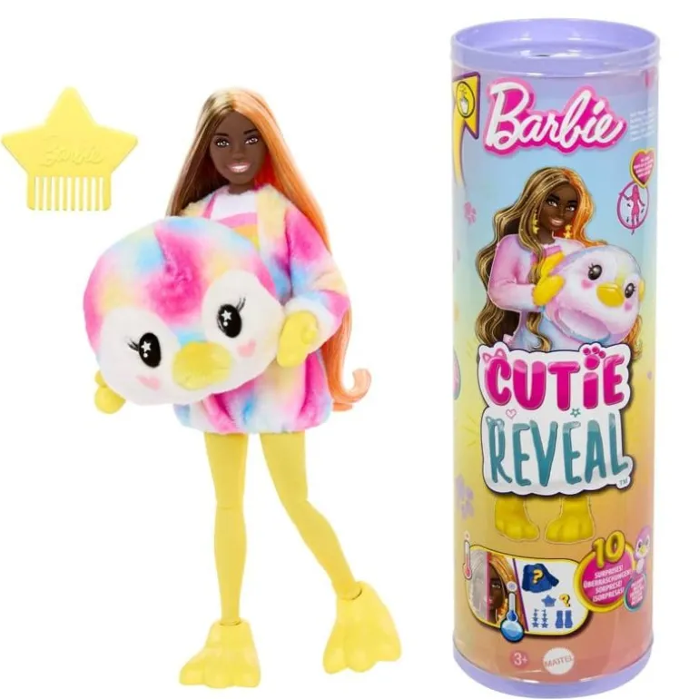 Barbie Cutie Reveal Color Dreams Dukke m/ 10 overraskelser - Pingvin