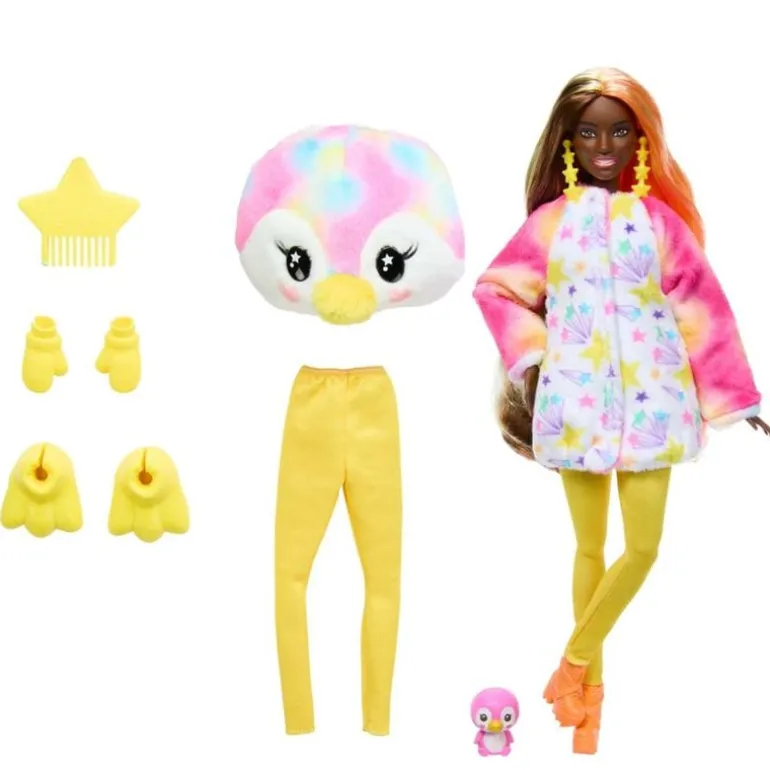 Barbie Cutie Reveal Color Dreams Dukke m/ 10 overraskelser - Pingvin