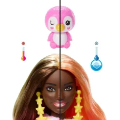 Barbie Cutie Reveal Color Dreams Dukke m/ 10 overraskelser - Pingvin