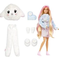 Barbie Cutie Reveal Cozy Tee Dukke m/ 10 overraskelser - Lam