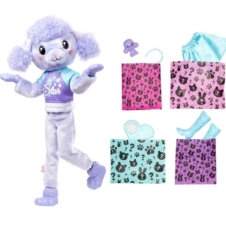 Barbie Cutie Reveal Cozy Tee Dukke m/ 10 overraskelser - Puddel
