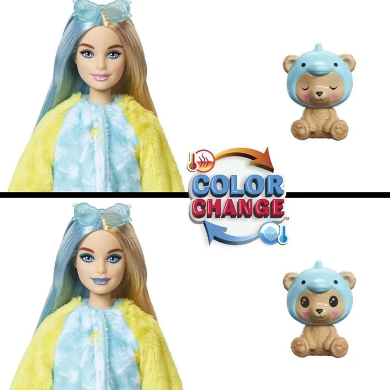 Barbie Cutie Reveal Dyrekostyme Dukke - Bamse / Delfin