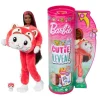 Barbie Cutie Reveal Dyrekostyme Dukke - Katt / Rød Panda