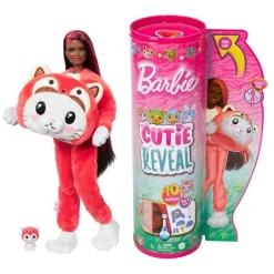 Barbie Cutie Reveal Dyrekostyme Dukke - Katt / Rød Panda