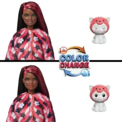 Barbie Cutie Reveal Dyrekostyme Dukke - Katt / Rød Panda