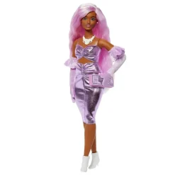 Barbie Deluxe Style Motedukke - Metallisk Lilla Kjole
