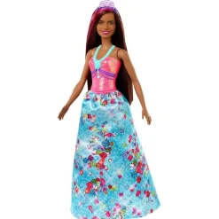 Barbie Dreamtopia Dukke 29cm - Prinsesse med brunt hår og rosa kjole