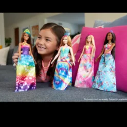 Barbie Dreamtopia Dukke 29cm - Prinsesse med brunt hår og rosa kjole