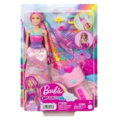Barbie Dreamtopia Twist N' Style Dukke - Regnbuefarget Hår