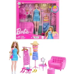 Barbie Dukke- og Motesett 32 Deler m/ garderobetilbehør