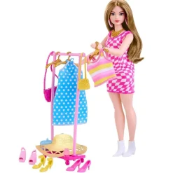 Barbie Dukke- og Motesett 32 Deler m/ garderobetilbehør