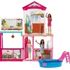 Barbie Dukkehus - Estate 2 etasjer med møbler og 3 dukker