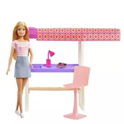 Barbie Dukkehus - Estate 2 etasjer med møbler og 3 dukker