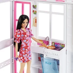 Barbie Dukkehus - Feriehus med møbler og dukke