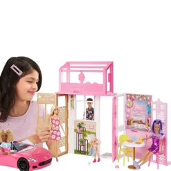 Barbie Dukkehus - Feriehus med møbler og dukke