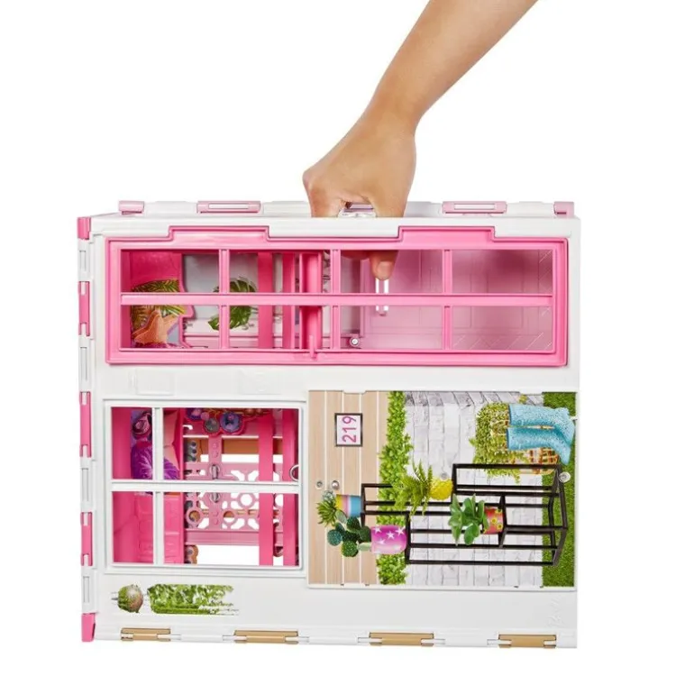 Barbie Dukkehus - Feriehus med møbler og dukke