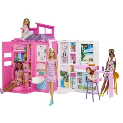 Barbie Dukkehus med dukke og tilbehør 66x43cm - Getaway