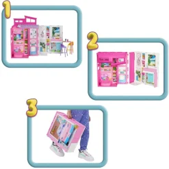 Barbie Dukkehus med dukke og tilbehør 66x43cm - Getaway