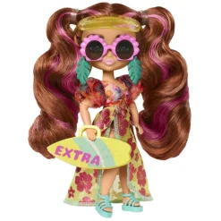 Barbie Extra Fly Minidukke m/ 6 tilbehør - Strand