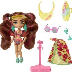 Barbie Extra Fly Minidukke m/ 6 tilbehør - Strand