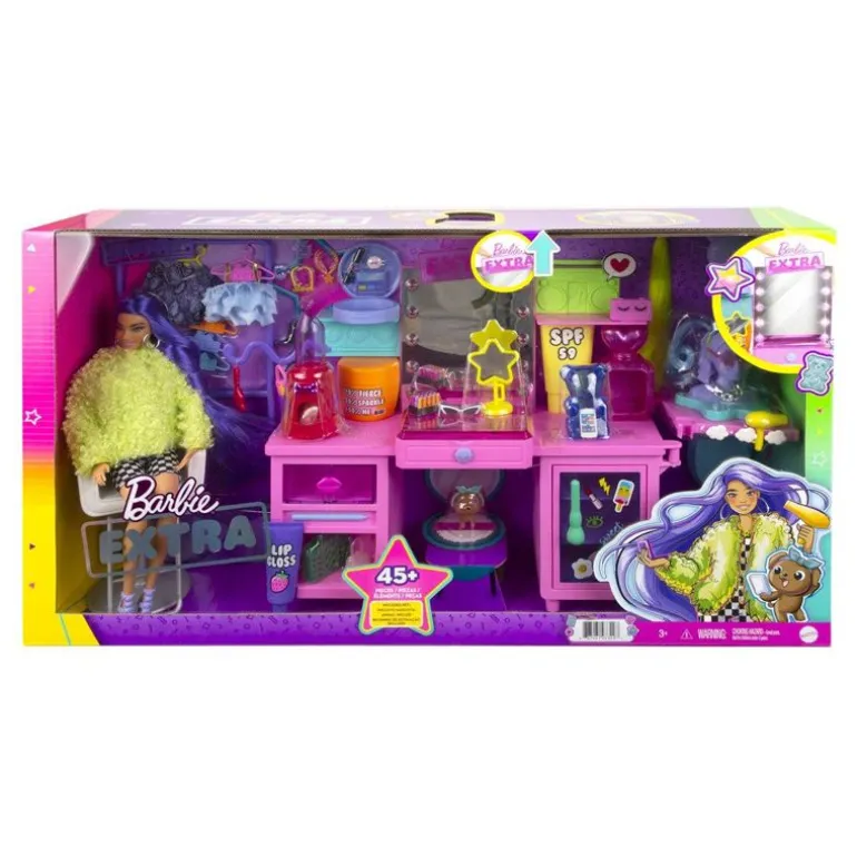 Barbie Extra Lekesett - Dukke med sminkebord