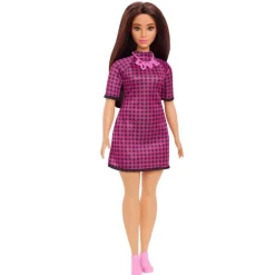 Barbie Fashionista Dukke #88 - Rosa og Svart Rutekjole
