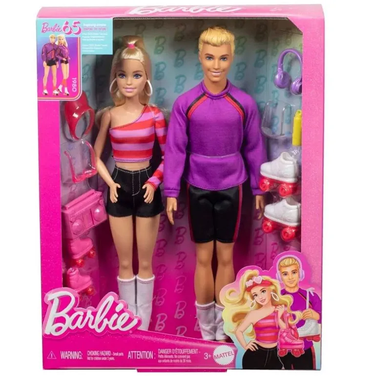 Barbie Fashionistas 65th Barbie & Ken 2-Pakning - Rollerskating