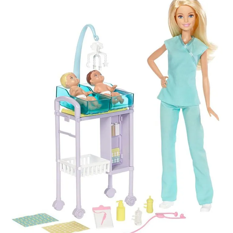 Barbie Karriere Barnelege Lekesett m/ 2 babyer - Blondt Hår