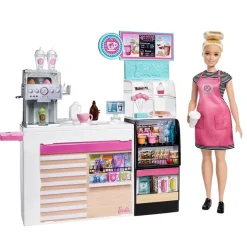 Barbie Karriere Cafè lekesett med dukke 29cm