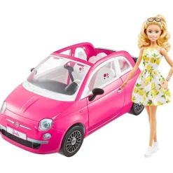 Barbie Lekebil med dukke - Fiat 500 Cabriolet