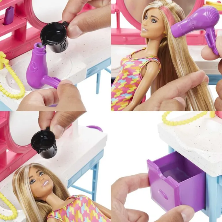Barbie Lekesett m/ dukke og tilbehør - Hårsalong