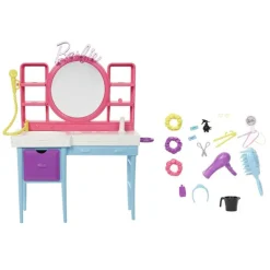 Barbie Lekesett m/ dukke og tilbehør - Hårsalong