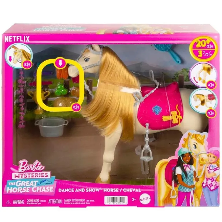 Barbie Mysteries Dance & Show Hest m/ 20+ lyder og tilbehør - Tornado