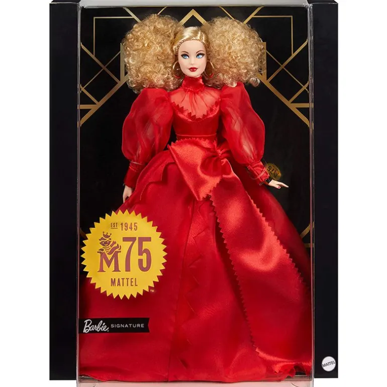 Barbie Signaturdukke 29cm- 75-årsjubileum med rød kjole