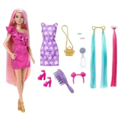 Barbie Totally Hair Dukke m/ rosa hår og tilbehør