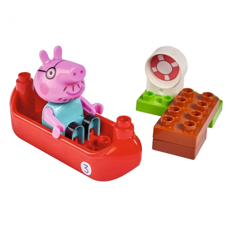 Big Bloxx Peppa Gris Startsett - Pappa Gris I Kano