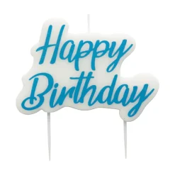 Blå "Happy Birthday" Kakelys