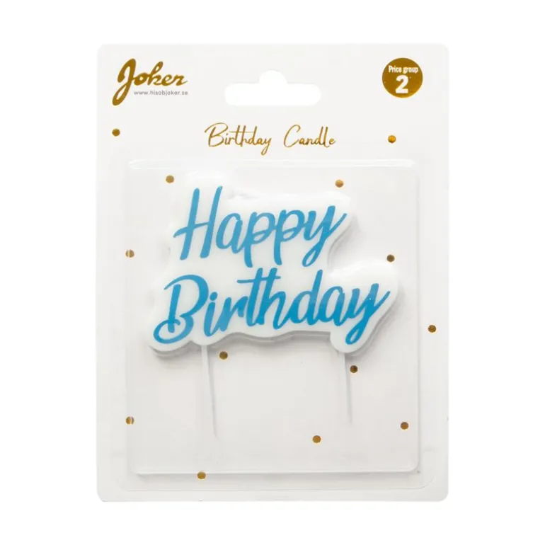Blå "Happy Birthday" Kakelys